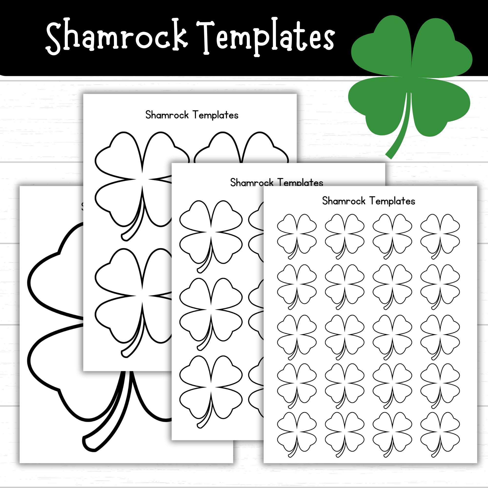 shamrock templates, printable shamrocks for crafts and activities