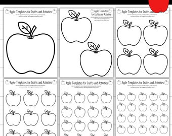 Apple Templates for Crafts and Activities, Apples to Color, Apples to Cut Out, DIY Apple Activities, Apple Coloring Pages, Apple Worksheets