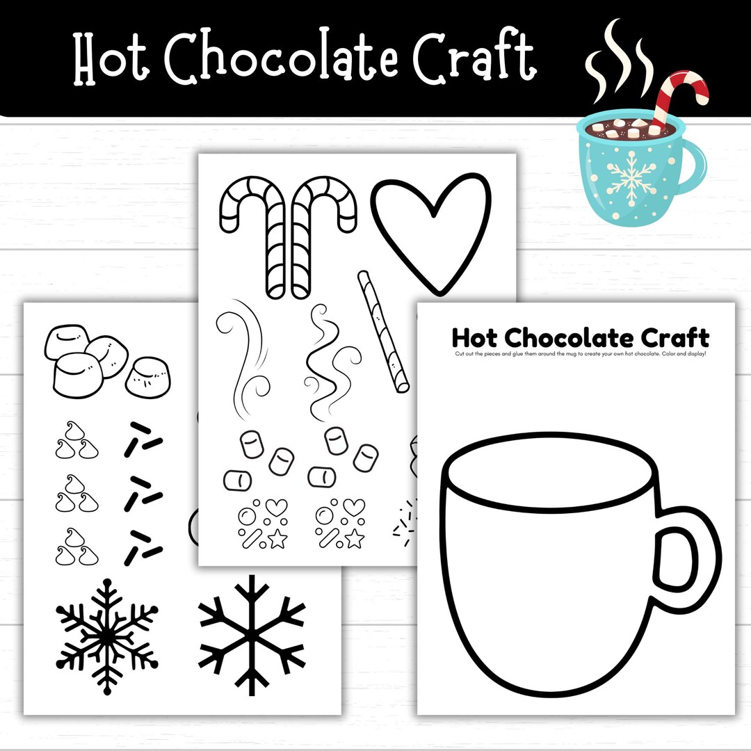 Hot Chocolate Craft, Hot Cocoa Craft, Printable Winter Craft for Kids