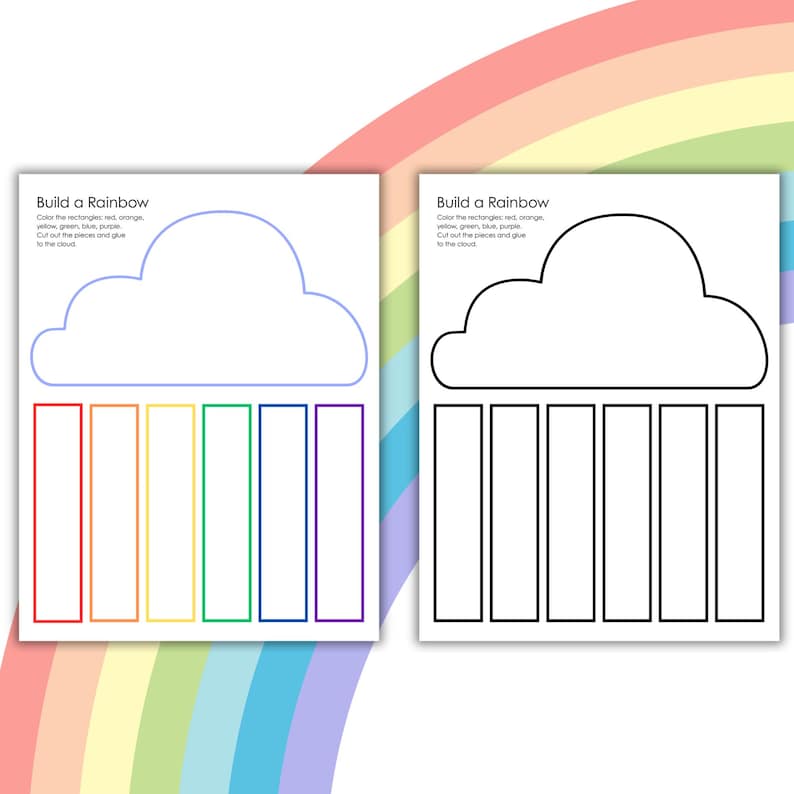Build a Rainbow Printable Craft for Kids | Spring Coloring Activity ...