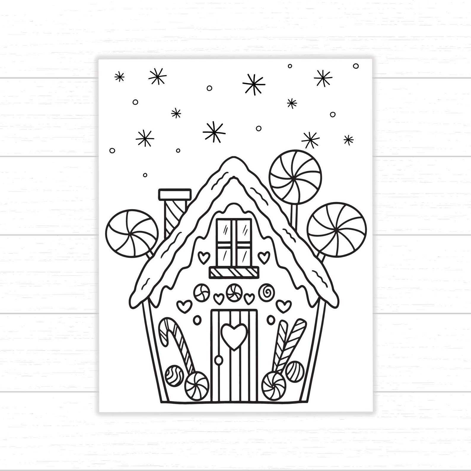 Gingerbread House Coloring Pages, Christmas Coloring Pages for Kids ...
