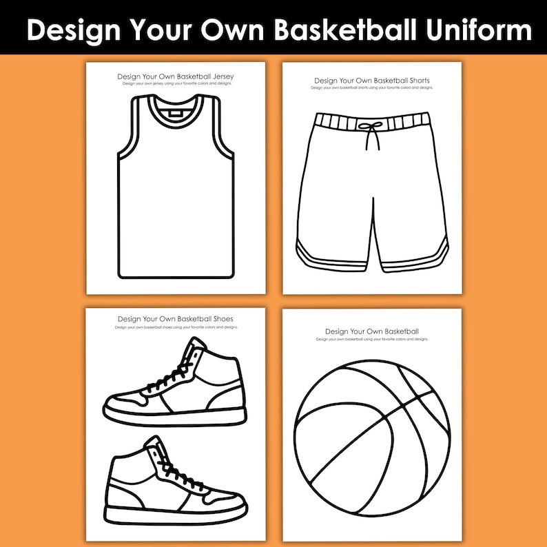 Design Your Own Basketball Uniform Printable Activity Pack for Kids ...