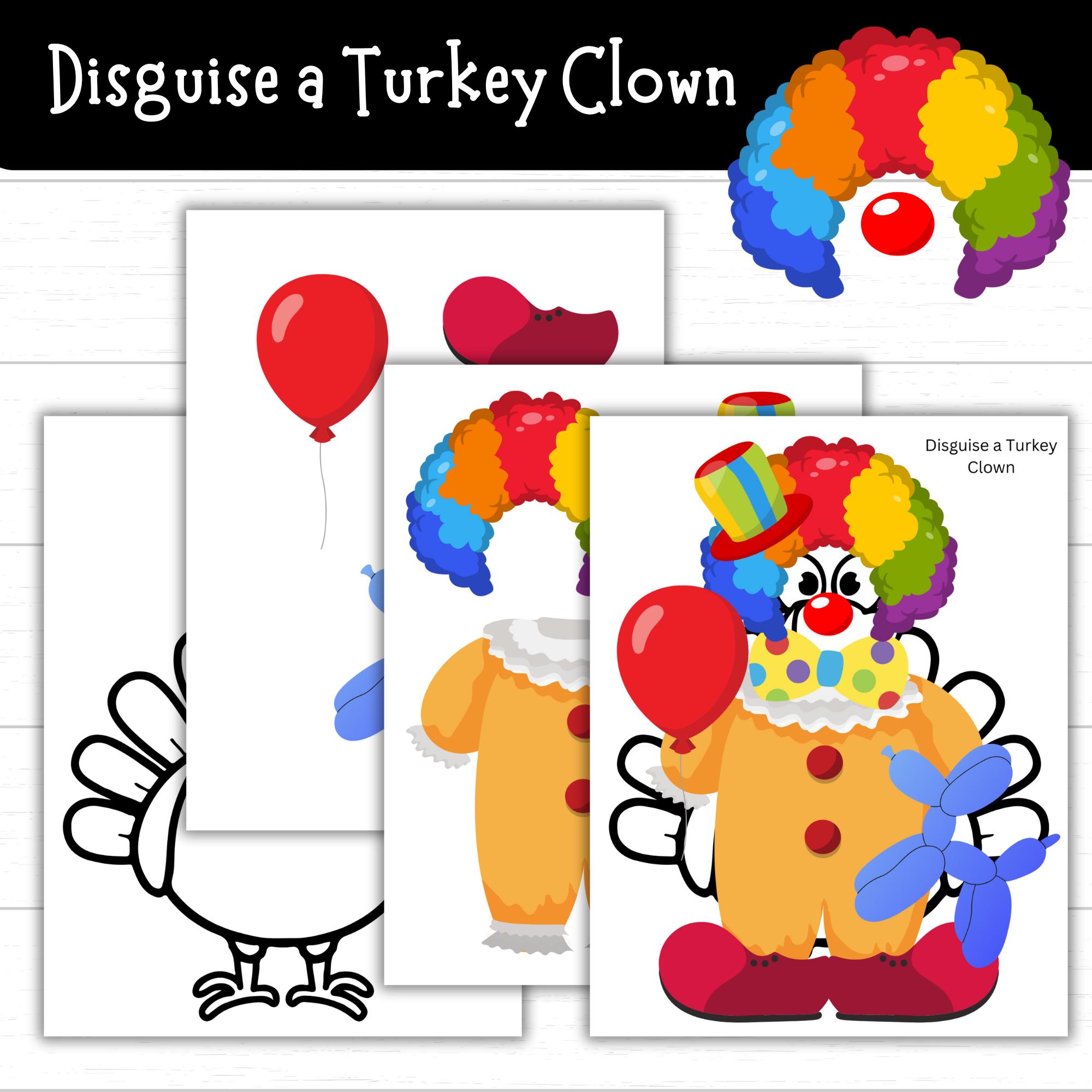 disguise a turkey clown, clown turkey disguise, turkey disguise