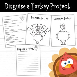 Disguise a Turkey Project, Turkey in Disguise, Printable Disguise a Turkey Project, Printable Turkey Activities, Turkey Printable