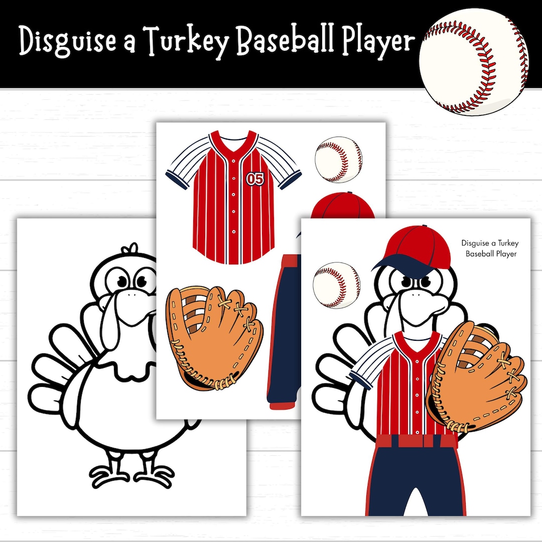 disguise a turkey baseball player, printable turkey disguise