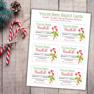 You've Been Rack'd Printable Cards, Random Acts of Christmas Kindness Printable, Christmas Treat ...