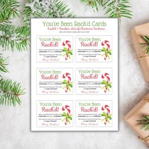 You've Been Rack'd Printable Cards, Random Acts of Christmas Kindness Printable, Christmas Treat ...