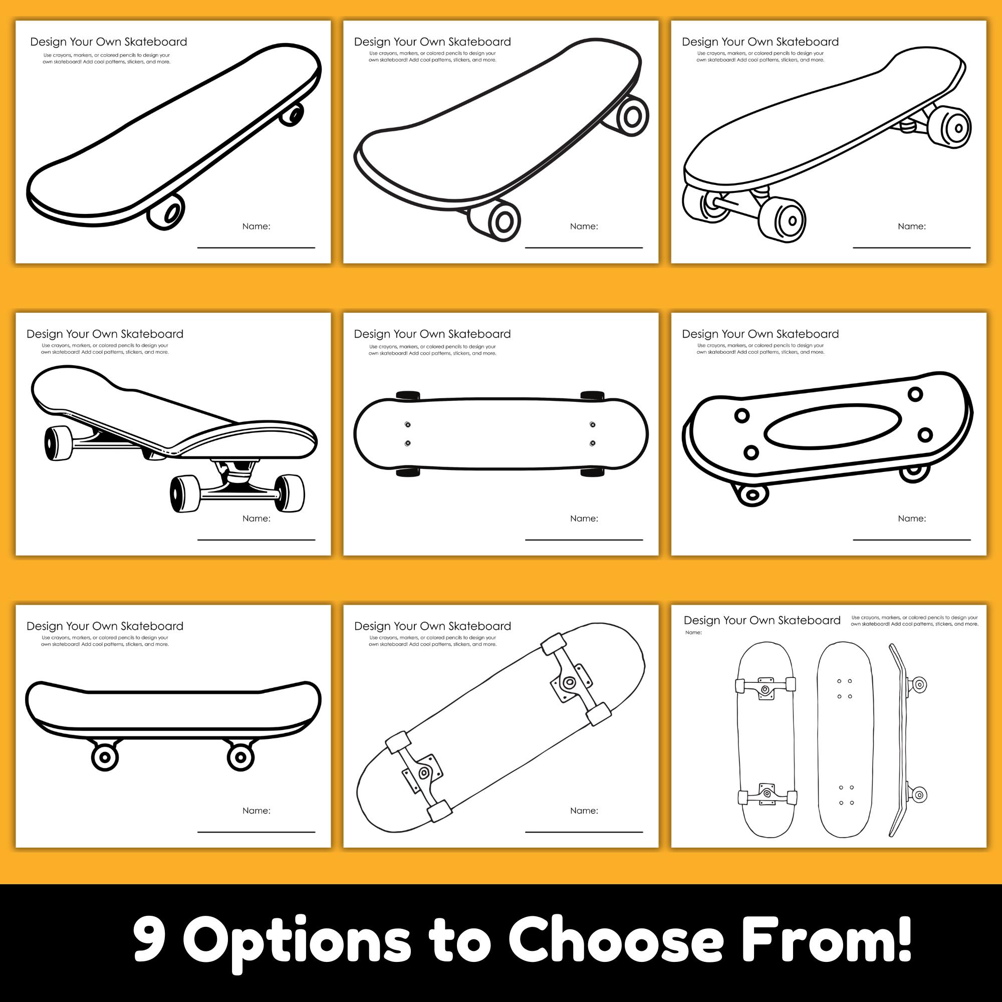 h*9様 PRIVATE VISIT 手作り スケートボード Design Your Own Skateboard Printable, Skateboard Activity Pack for