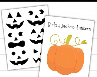 Construye una linterna de calabaza, caras de calabaza, actividad de Halloween, construye una calabaza, calabaza imprimible, manualidad de Halloween, habilidades con tijeras, digital, PDF