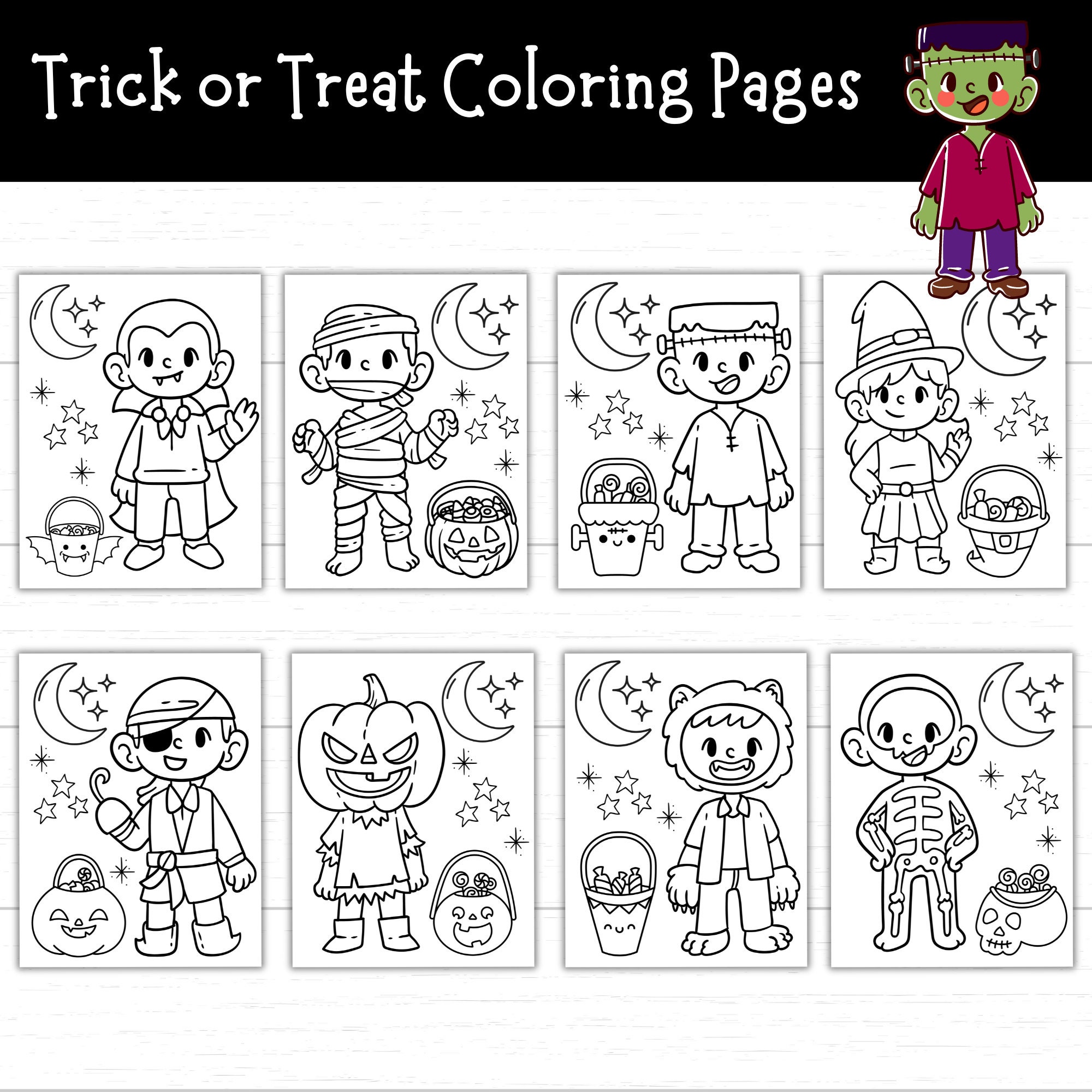 Trick or Treat Coloring Pages, Halloween Costume Coloring Pages,…