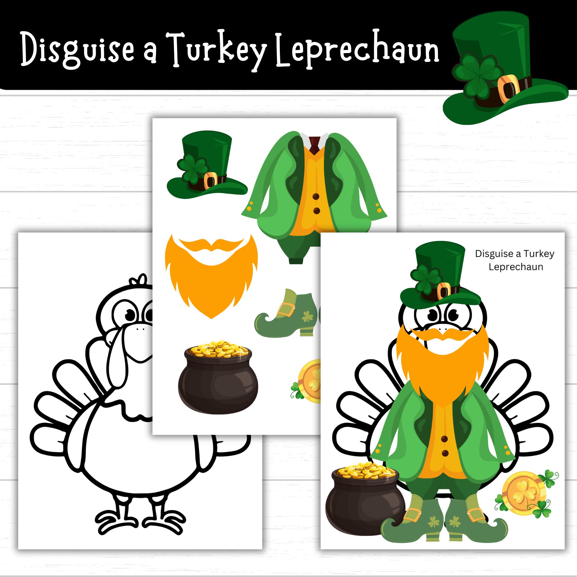 disguise a turkey leprechaun, leprechaun printable outfit