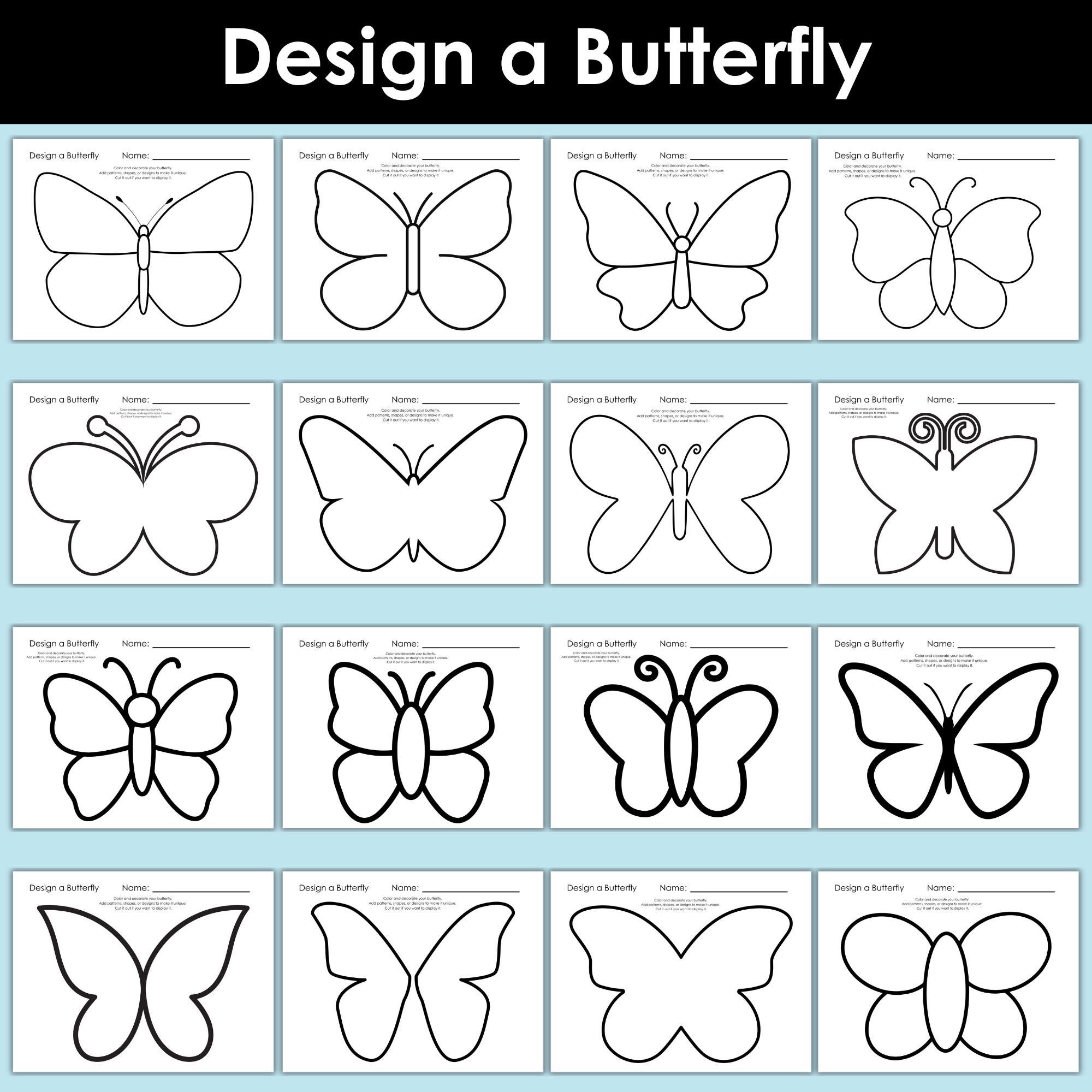 31 Engaging Bug Crafts For Kids 27 Design a Butterfly Printable for Kids, 16 Butterfly Templates…