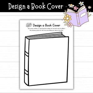 Design a Book Cover Printable Activity for Kids, Design Your Own Book, Blank Cover Template, Printable Craft, Book Coloring Page, Literacy