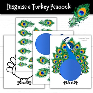 Disguise a Turkey Peacock Printable, Turkey Disguise Idea, Classroom Project, November Activity, Turkey Template, Printable Peacock Activity
