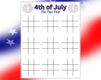 4th of July Tic Tac Toe Game for Kids