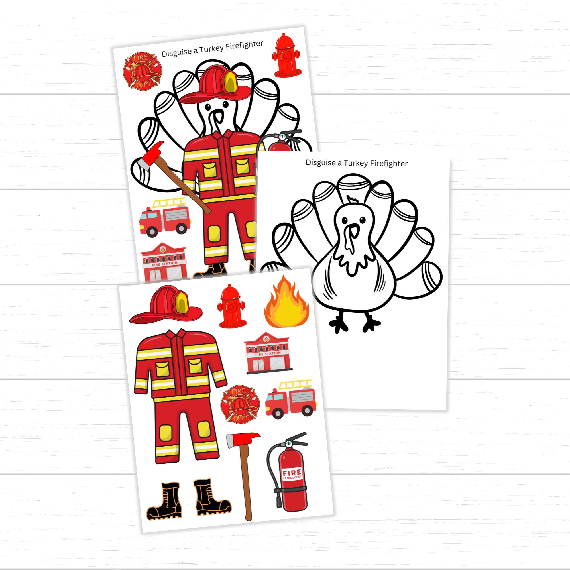 Firefighter Turkey Disguise Printable | Disguise a Turkey Firefighter ...