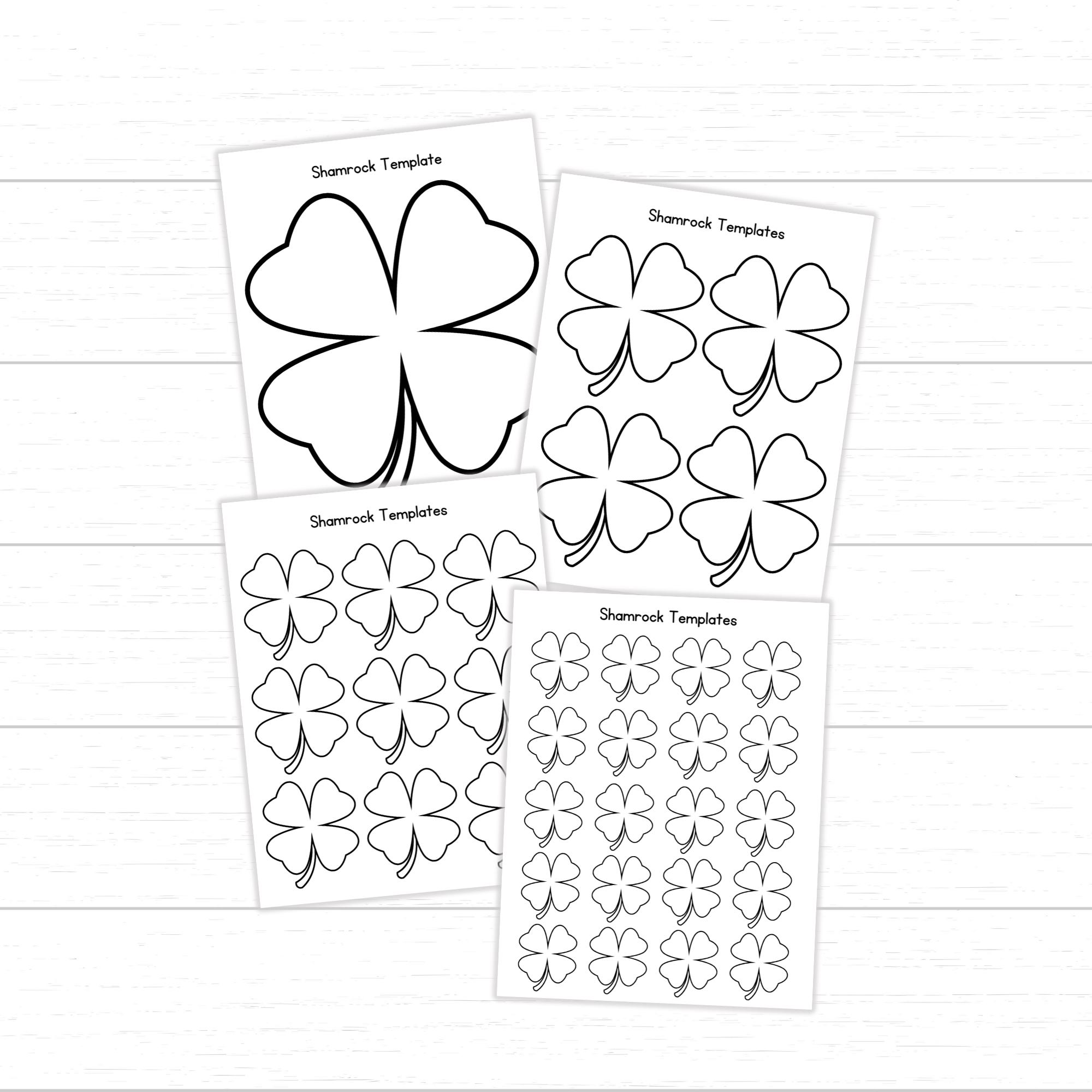 Shamrock Templates, Printable Shamrocks for Crafts and Activities, St ...