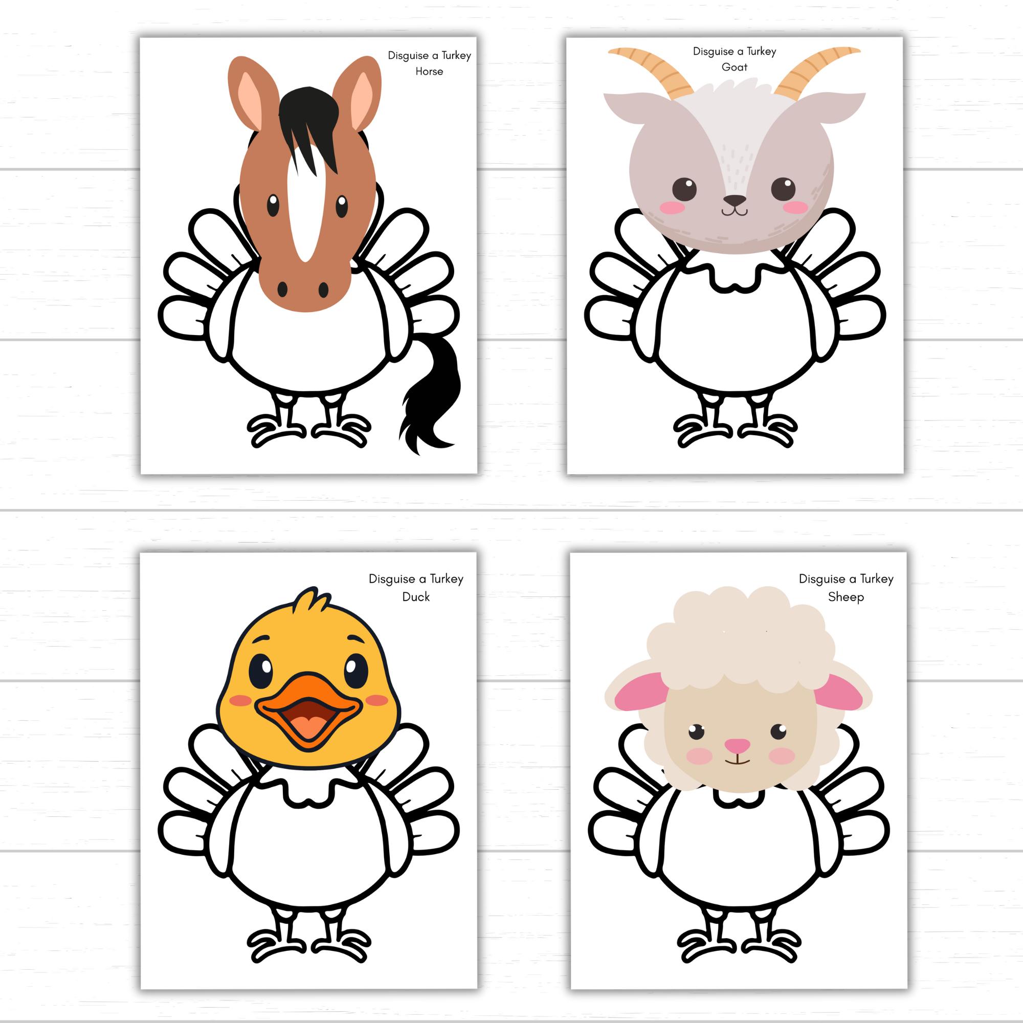 disguise a turkey farm animal bundle, farm animal thanksgiving