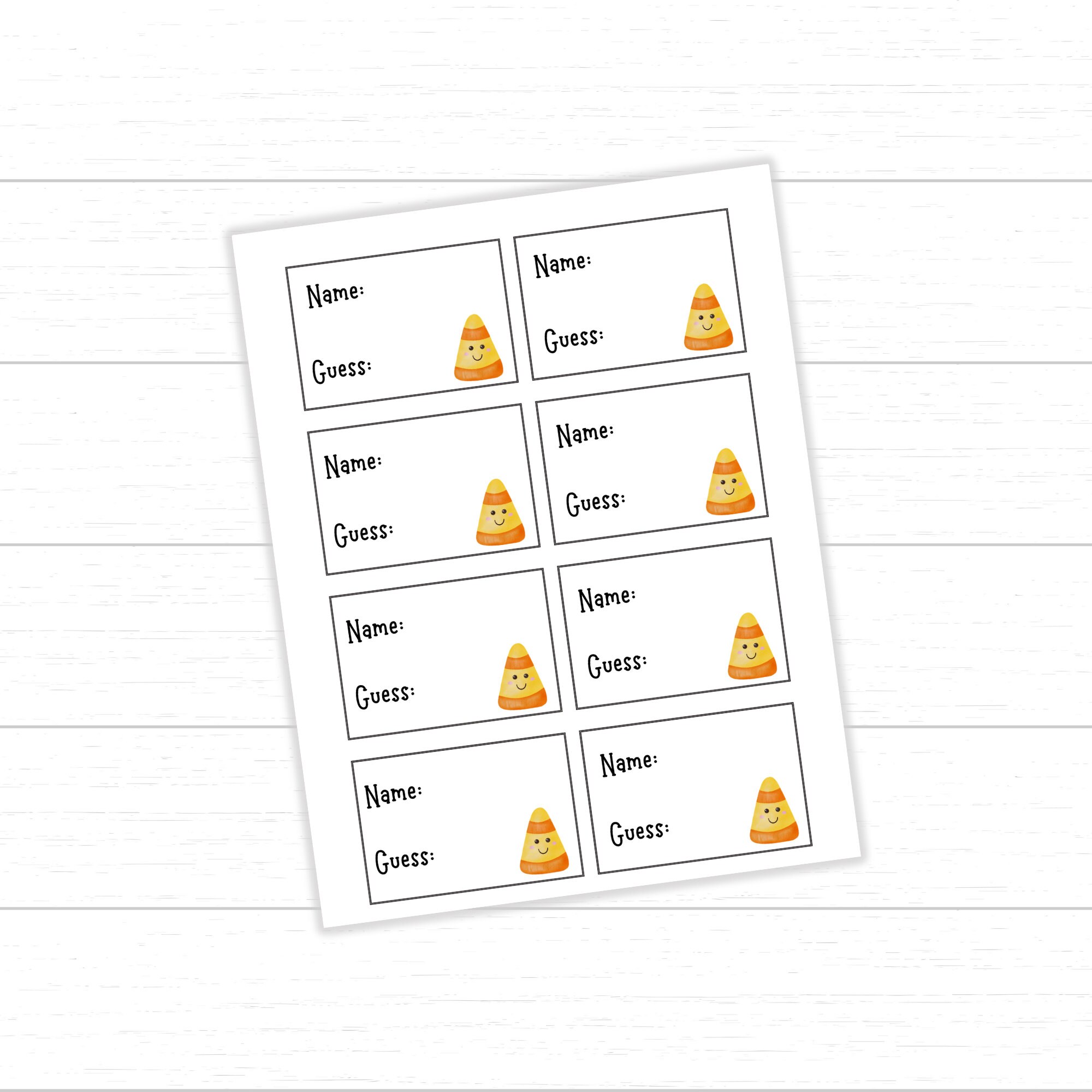Candy Corn Guessing Game Printable, Halloween Guess How Many Game, How