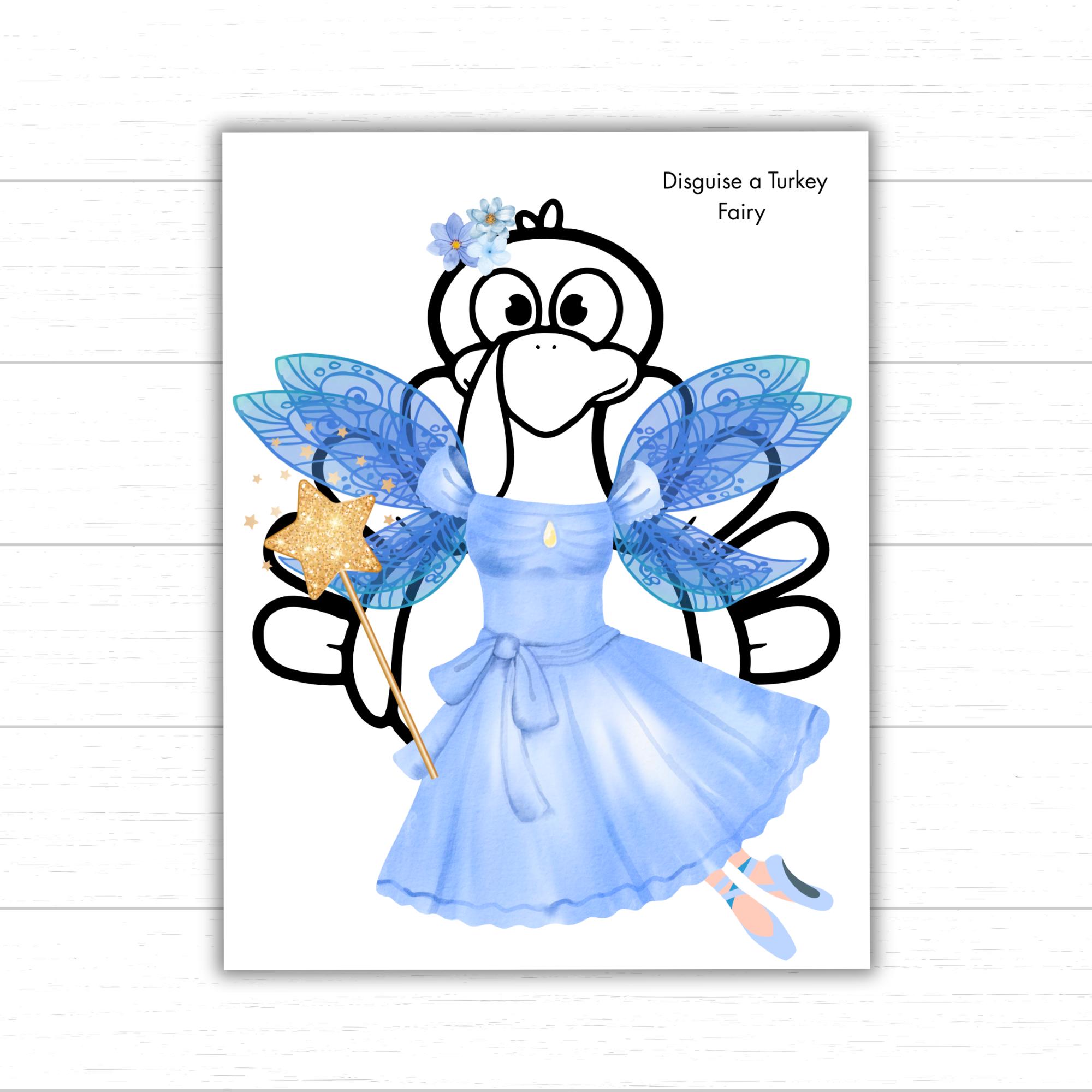 disguise a turkey fairy, fairy turkey disguise, printable fairy