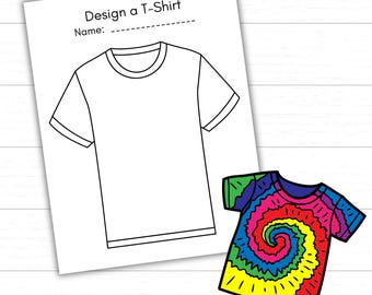 Design a T-shirt Printable, T Shirt Coloring Page, Decorate a