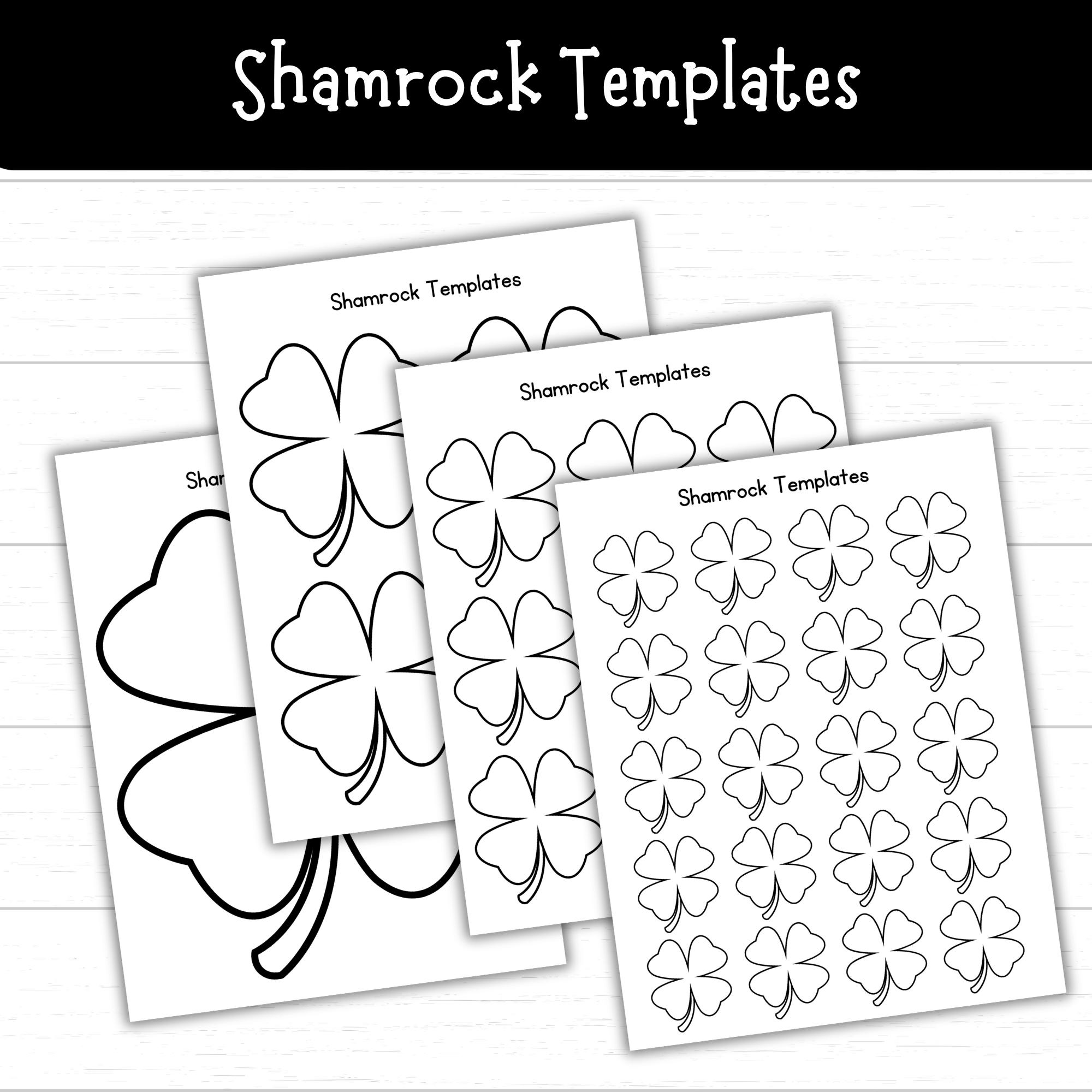shamrock templates, printable shamrocks for crafts and activities