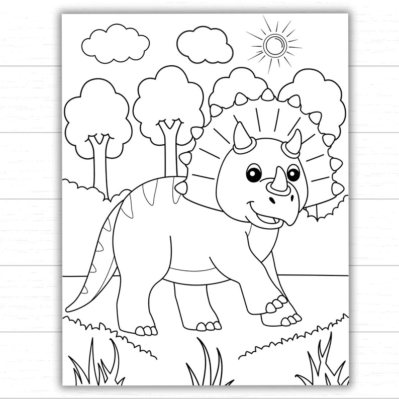 Dinosaur Coloring Pages Printable | Preschool & Kindergarten Activity Pack | Kids Dinosaur Coloring Sheets PDF image 3