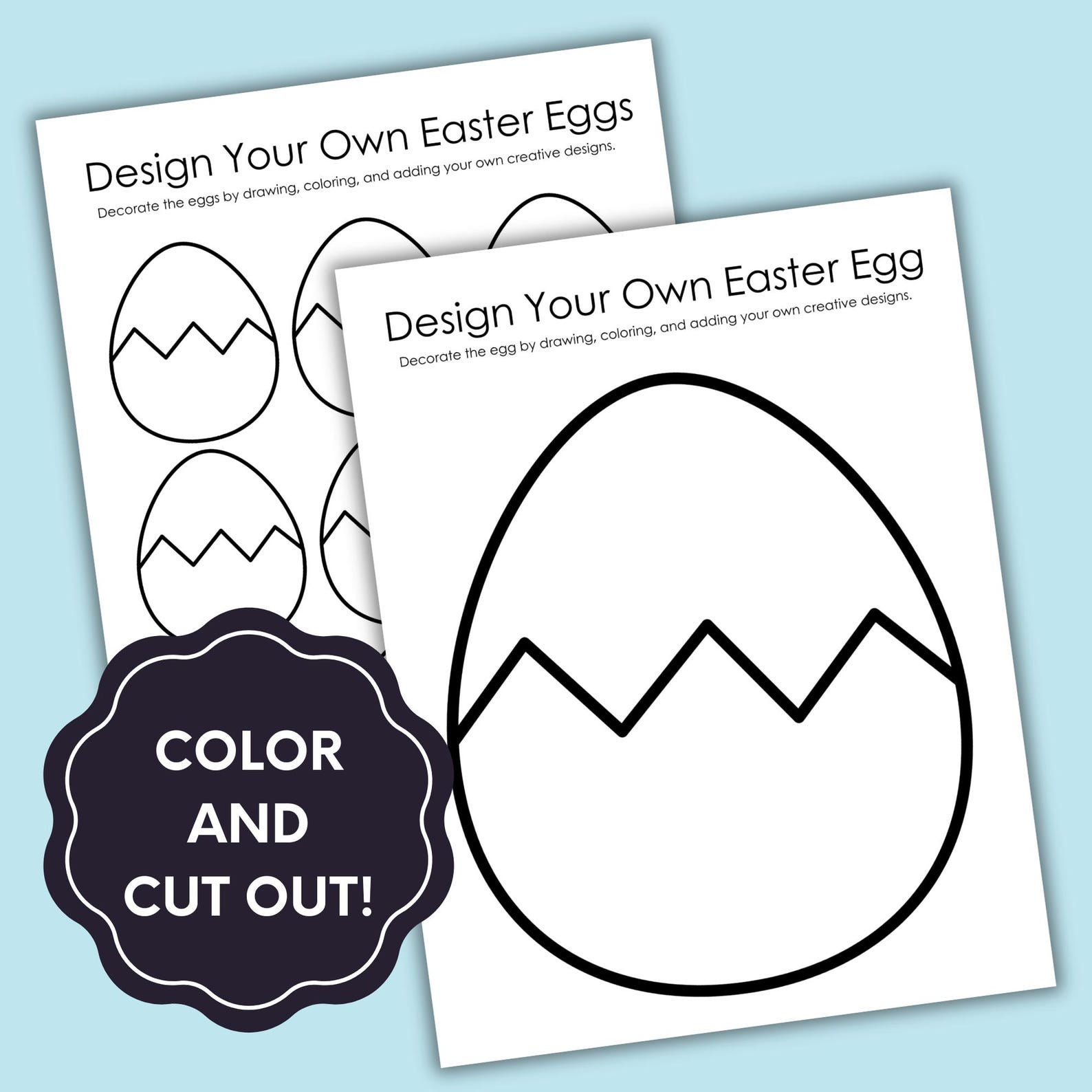 Design Your Own Easter Eggs Printable, Easter Egg Template Pack, Egg ...