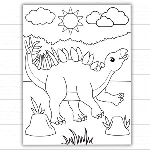 Dinosaur Coloring Pages Printable | Preschool & Kindergarten Activity Pack | Kids Dinosaur Coloring Sheets PDF image 5