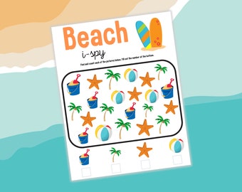 Beach i Spy Printable Game for Kids