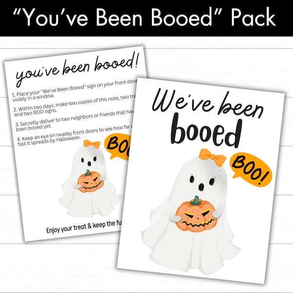 You've Been Booed Printable Kit, We've Been Booed Pack, Boo Basket, Boo Game, Halloween Game, You've been Booed Sign, We've Been Booed Sign