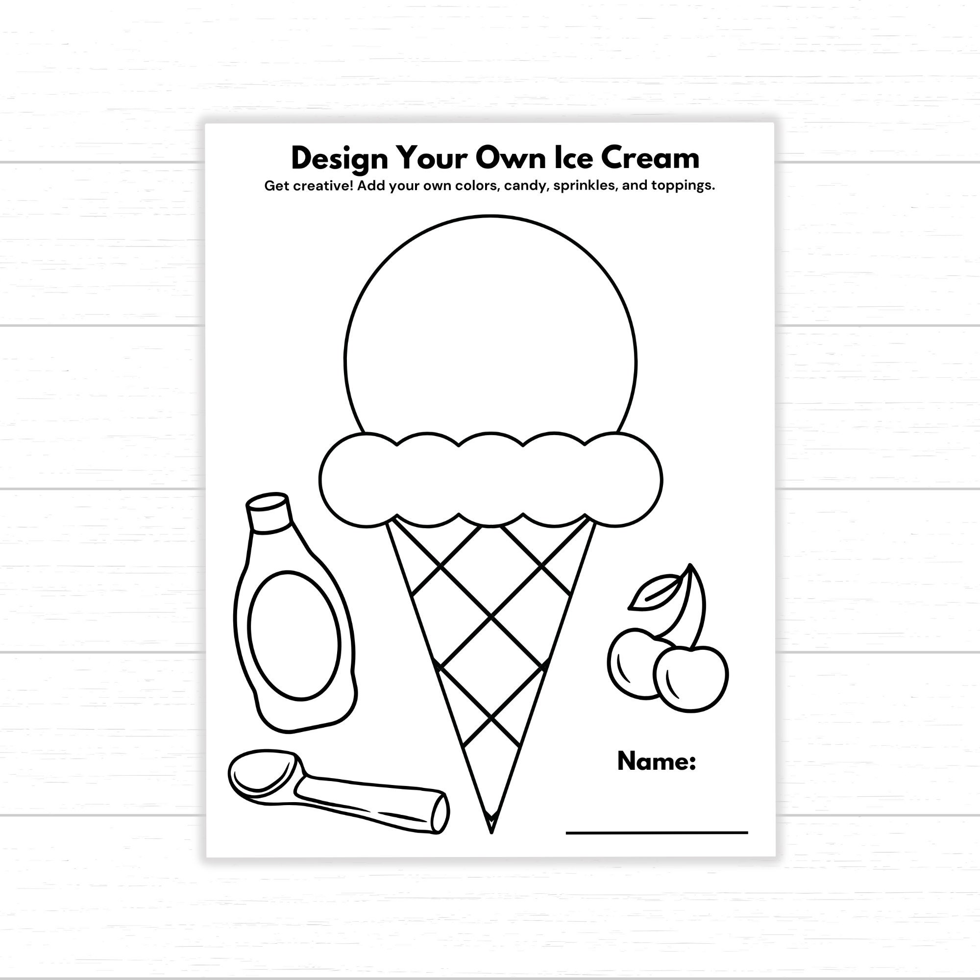 Design Your Own Ice Cream, Ice Cream Printables, Summer Activities for