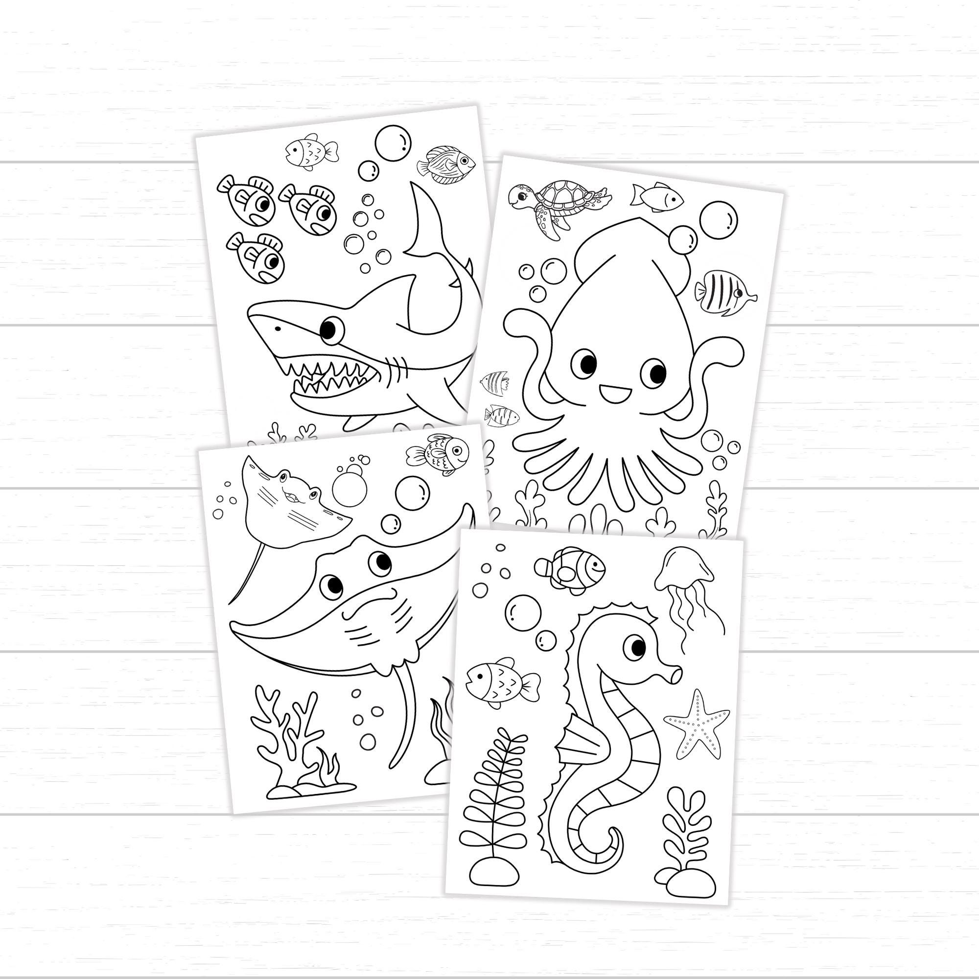 Under the Sea Coloring Pages for Kids, Printable Ocean Animal Coloring ...