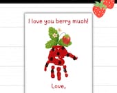 Strawberry Handprint Craft for Kids: “I Love You Berry Much” Valentine & Mother’s Day Keepsake Printable