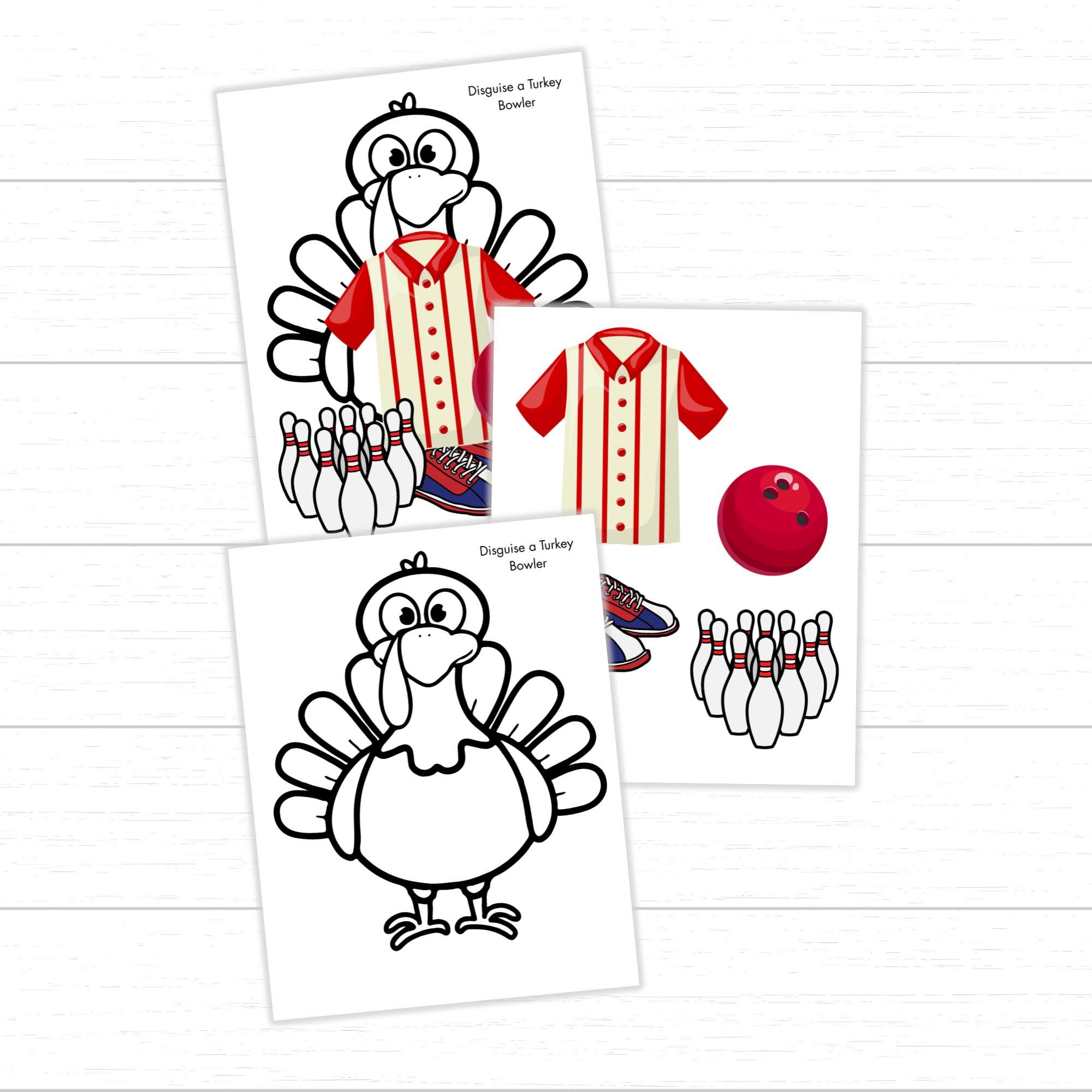 printable bowling turkey disguise craft | bowler disguise a turkey
