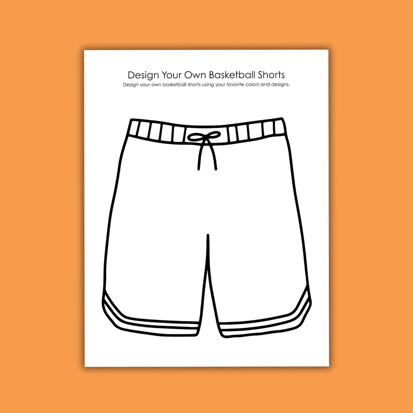 Design Your Own Basketball Uniform Printable Activity Pack for Kids ...