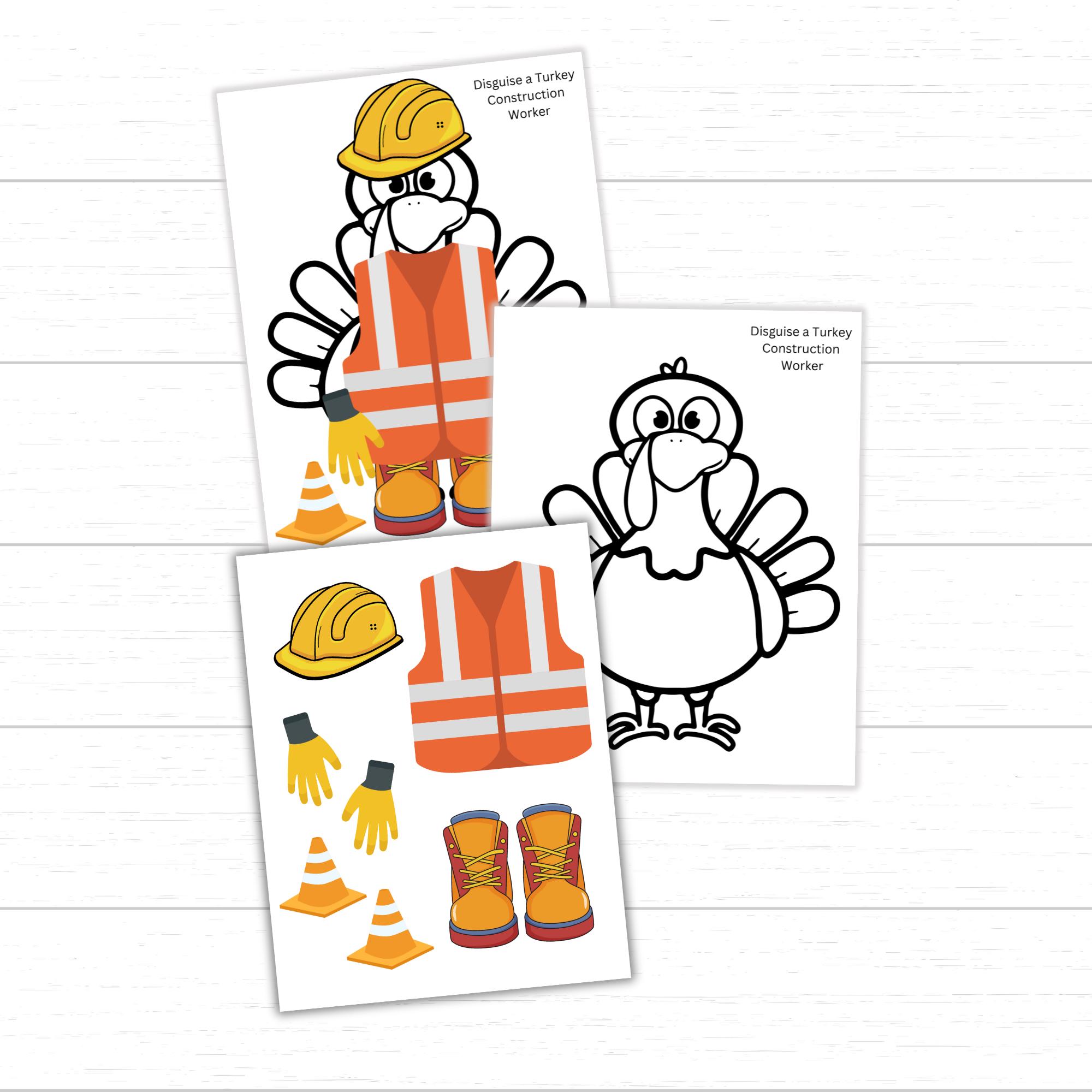 disguise a turkey construction worker, turkey disguise project