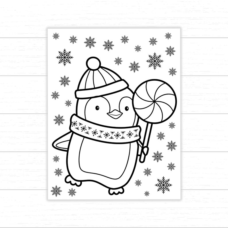 Christmas Penguin Coloring Pages, Winter Penguin Coloring Pages