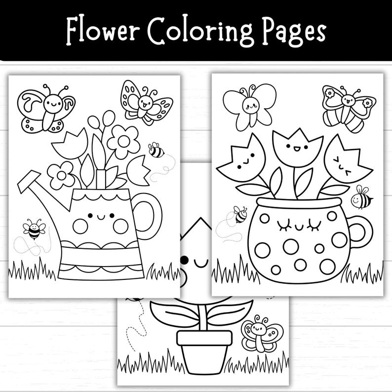 Printable Flower Coloring Pages for Kids, Spring Coloring Sheets ...