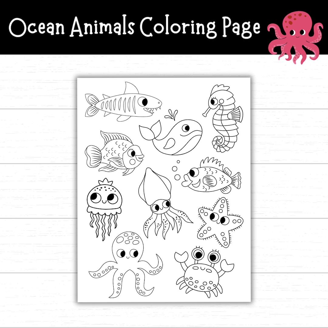 Ocean Animals Coloring Page, Sea Animals Coloring Page, Under the Sea