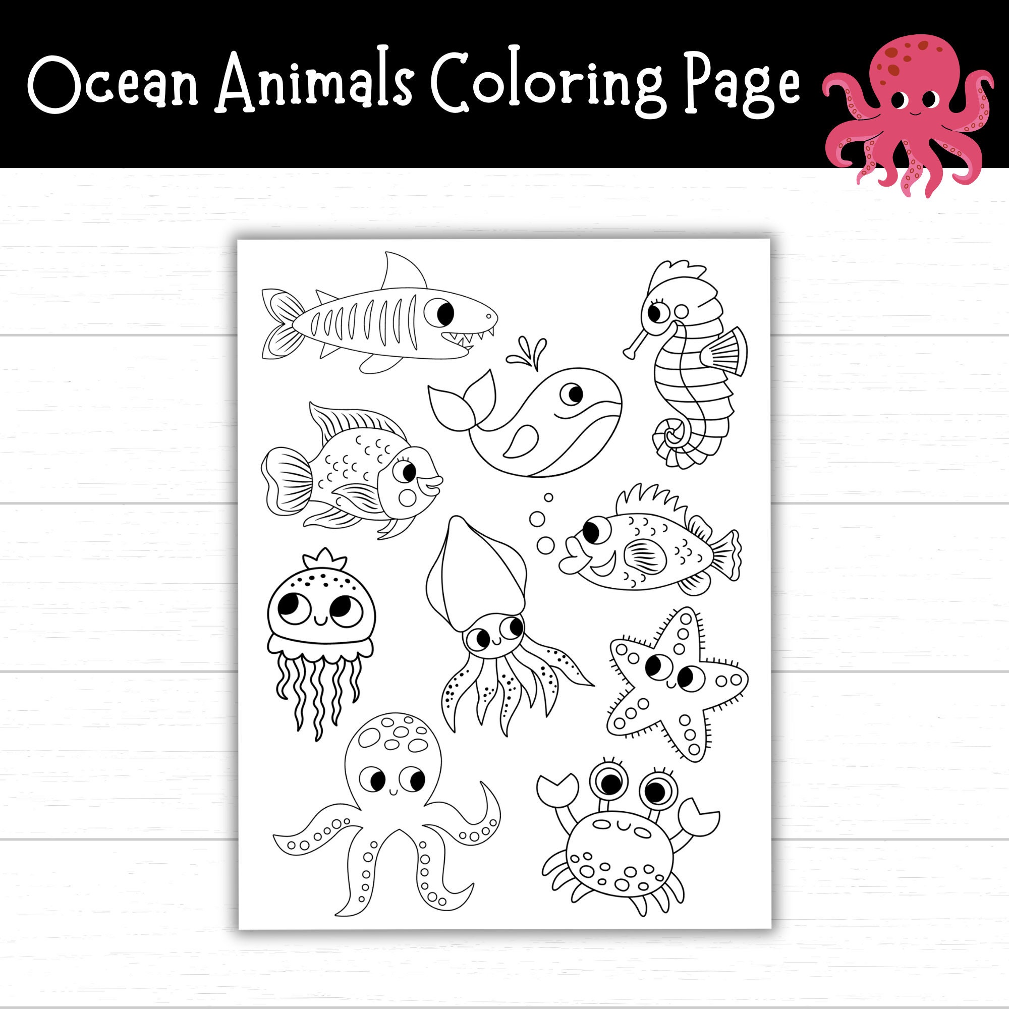 Ocean Animals Coloring Page, Sea Animals Coloring Page, Under the Sea