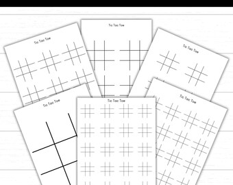 Druckbares Tic Tac Toe Spielset für Kinder - Tic Tac Toe Bretter, Klassenzimmer- & Reisespiel, Road Trip Aktivität, Instant Download PDF
