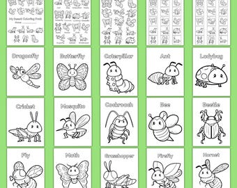 Insect Coloring Pages 20-Page Pack | Bugs Activity Pack for Kids | Preschool, Kindergarten, Homeschool, Montessori Printable | Spring Unit