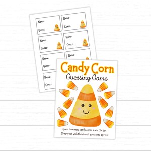 Candy Corn Guessing Game Printable, Halloween Guess How Many Game, How ...