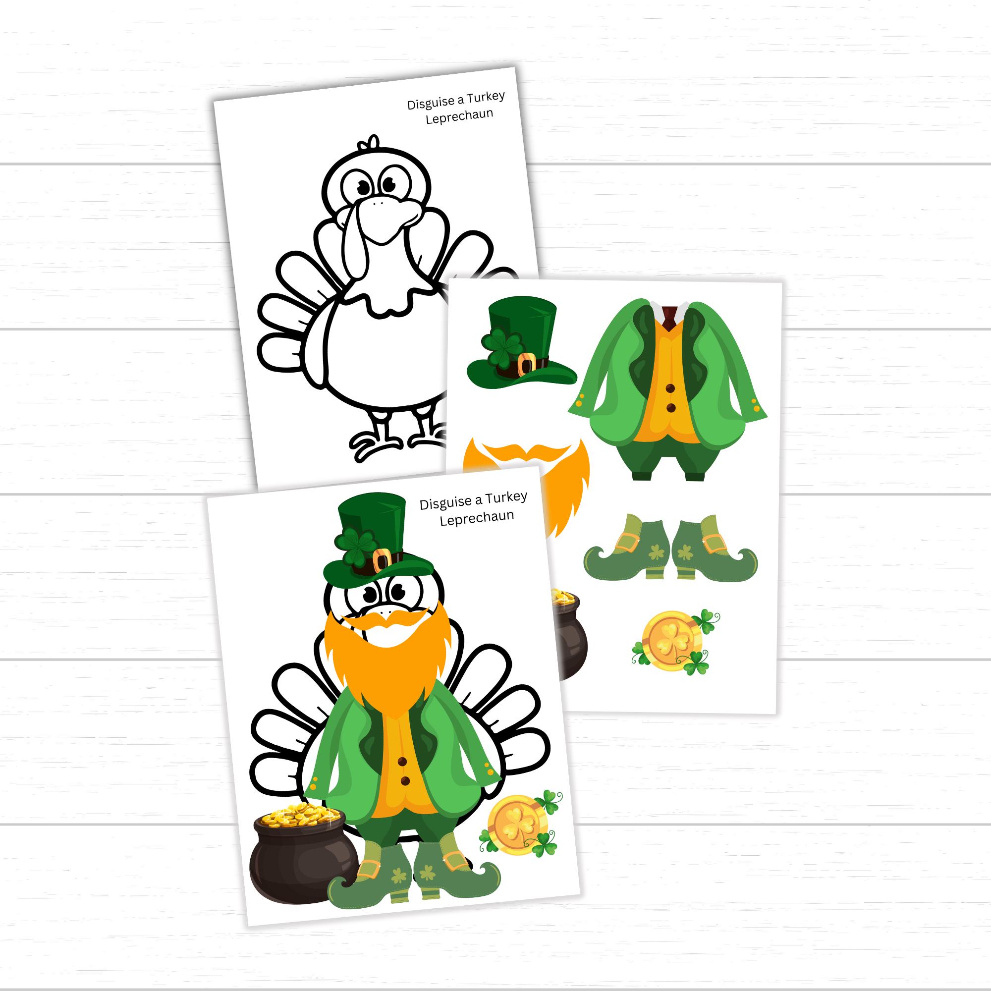 disguise a turkey leprechaun, leprechaun printable outfit