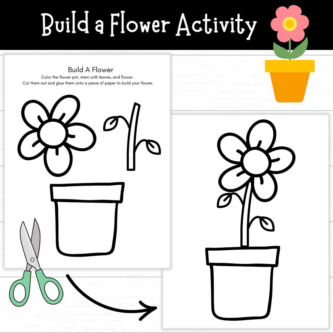 Build a Flower Printable Craft for Kids, Spring and Summer Activity ...