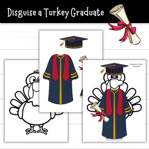 Disguise a Turkey Graduate Printable, Graduation Turkey, Turkey Disguise Project, November, Thanksgiving, Turkey Template, Printable Outfit