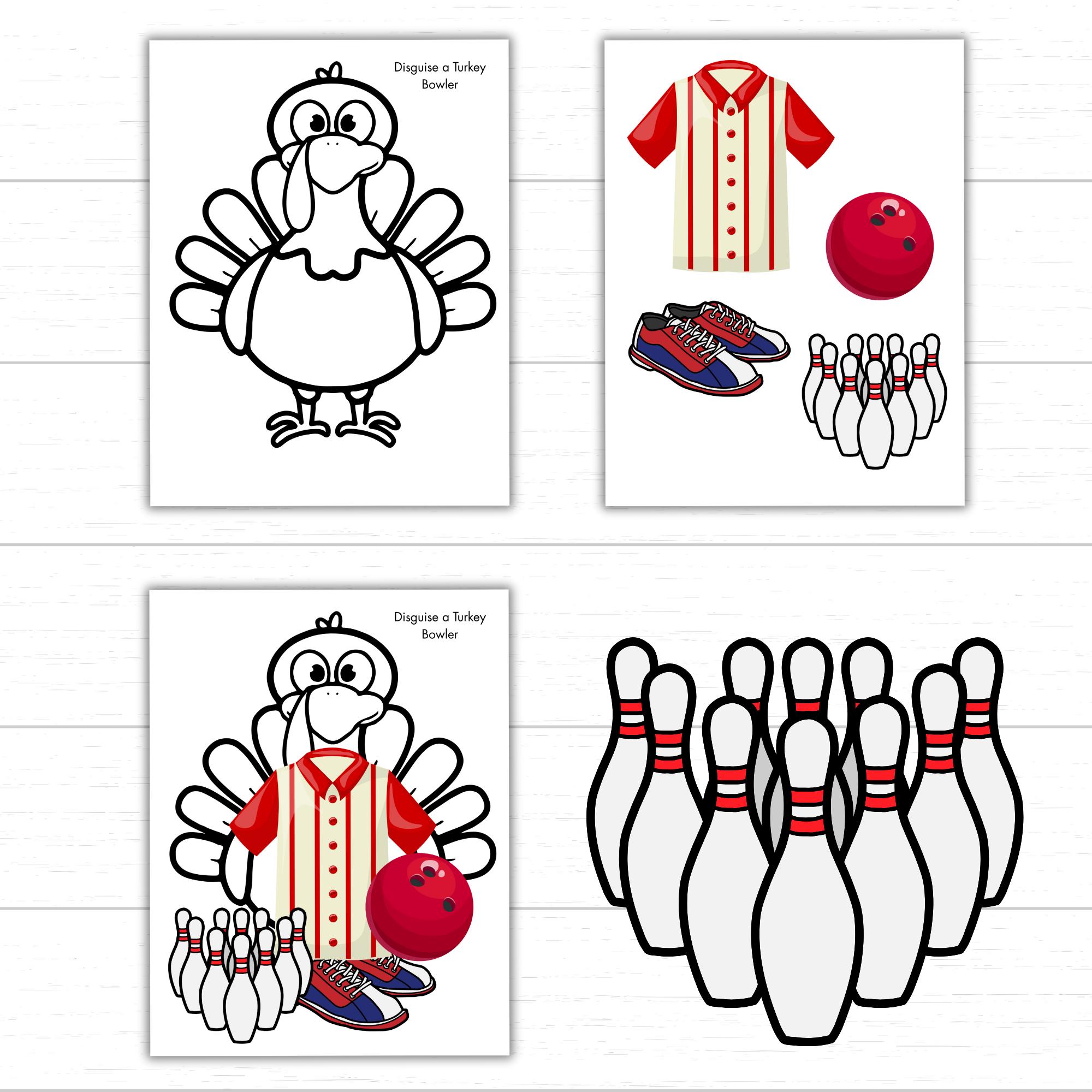 printable bowling turkey disguise craft | bowler disguise a turkey