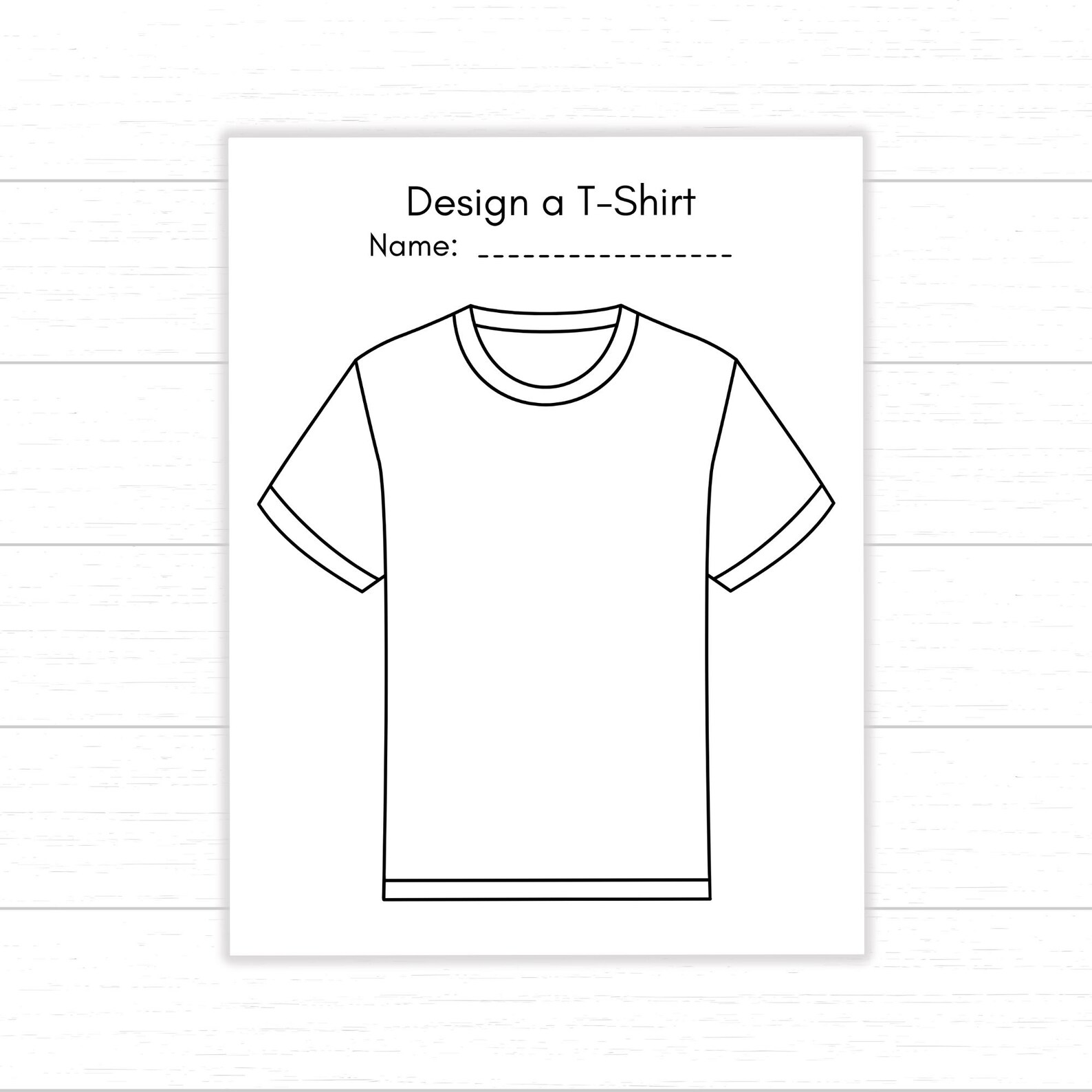 Design T-shirt Printable Template, Color Your Own Tee, Decorate Shirt ...