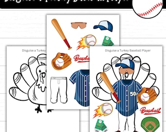 Disguise a Turkey Baseball Player, Turkey in Disguise Baseball Player, Baseball Turkey, Baseball Player Turkey Disguise, November Project